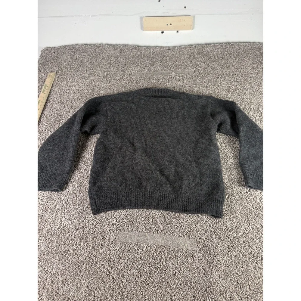 Segreto Mens Charcoal Gray Angora Wool Blend‎ Crewneck Sweater Made in Italy L